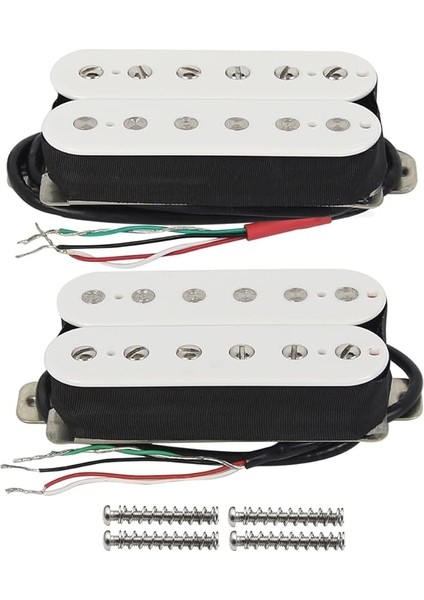 Alnico 2 Humbucker Pickup Hba2 Elektro Gitar Humbucker Boyun ve Köprü Pikap Seti, Beyaz