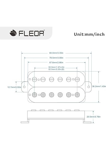 Alnico 2 Humbucker Pickup Hba2 Elektro Gitar Humbucker Boyun ve Köprü Pikap Seti, Beyaz fiyatları