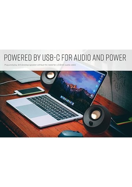 Pebble V3 Minimalist 2.0 Usb-C Masaüstü Hoparlör, USB Sesli, Şeffaf Diyalog, Bluetooth 5.0, 16 W Tepede 8 W Sine Power, Usb-A Dönüştürücü Dahil (Beyaz) indirimleri