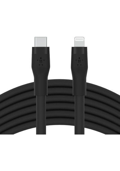 Boostcharge Flex Silikon USB Tip C - Yıldırım Kablosu (3M/10FT), Mfi Sertifikalı 20W Hızlı Şarj Pd Güç Dağıtımı - Siyah