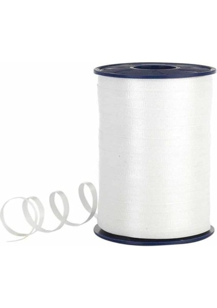 Metre Beyaz Renkli Düz Şerit Rafya 8 mm Balon Ipi Plastik Balon Süsleme Kurdelesi