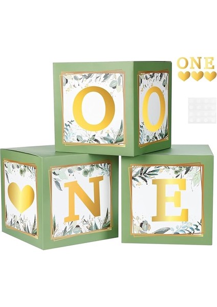 Gitti One Yazılı Kutu ve Balon Seti - 1 Yaş Doğum Günü Kutlama (Adaçayı) fiyatları