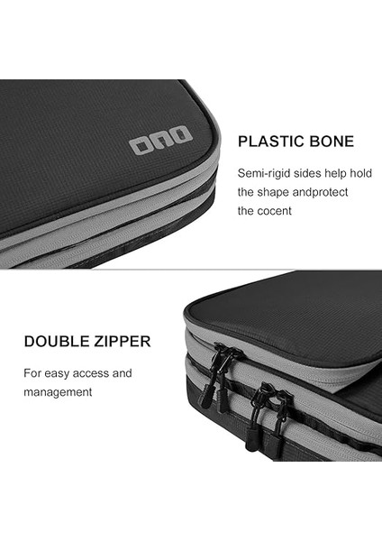 Travel Cable Organizer Bag, 3 Layer X-Large Capacity Electronics Accessories Cord Storage Case Bag For Cables, Sd Card,chargers, Power Bank, Cellphone,tablet(10.2")-Black fırsatları