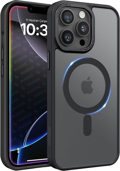 iPhone 11 Pro ile Uyumlu Mattcover Serisi Arkası Mat Polikarbonat Kenarları Silikon ve Köşeleri Güçlendirilmiş Kamera Korumalı Ince Silikon Kılıf (Düz, 11 Pro)