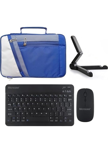 Lenovo Tab M10 Plus 3. Nesil TB128FU 10.6'' Uyumlu Tablet Çanta+Türkçe Bluetooth Klavye +Mouse+ Standı AL4383 Lacivert