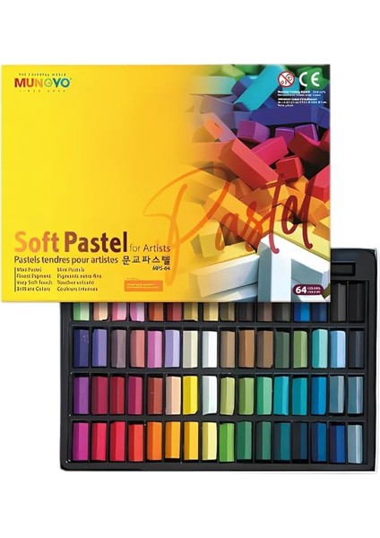 Mps-64 Pastel Boya Yumuşak Köşeli 1/2 Toz Pastel, 64 Renk