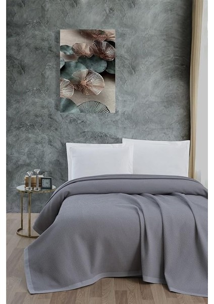 Pamuk Petekli Klimalı Pike Tek Kişilik 170X240 Gri
