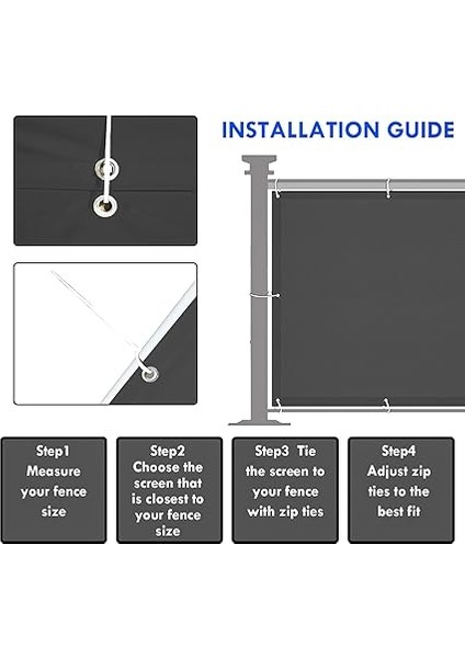 Guard Balkon Gizlilik EKRANI,75X500CM Pes Uv Korumalı Balkon Brandası, Hava Şartlarına Dayanıklı, Kablo Bağı Dahil(Antrasit) fırsatları