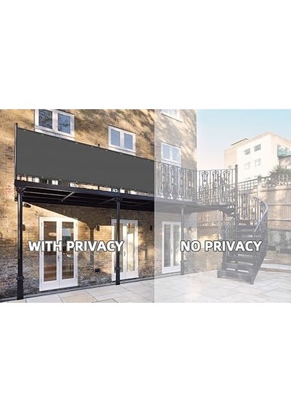 Guard Balkon Gizlilik EKRANI,75X500CM Pes Uv Korumalı Balkon Brandası, Hava Şartlarına Dayanıklı, Kablo Bağı Dahil(Antrasit) indirimleri