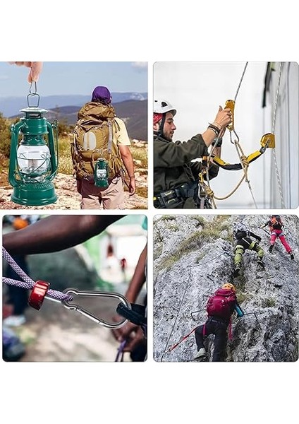 Karabina 10 mm Yaylı Kanca Paslanmaz Çelik Kilit Olta Dağcılık Kamp Malzemeleri Salıncak Anahtar Askı Kilidi 5 Adet modelleri