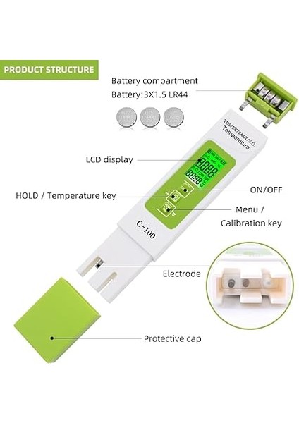 5'i 1 Arada Tuz Ölçer Tds/ec/tuzluluk/sg/sıcaklık Dijital Deniz Suyu Kalitesi Cihazı Havuzlar Için indirimleri
