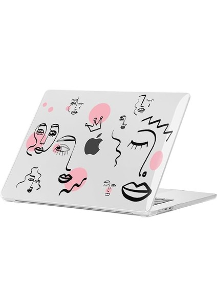 MacBook Air 13,6 ile Uyumlu M4 (A3240) M3 (A3113) M2 (A2681) Polikarbonat Sert Koruyucu Çizilme ve Darbe Önleyici Kılıf (Baskılı - 12, 13.6 Inç 2022-2023-2024-2025)