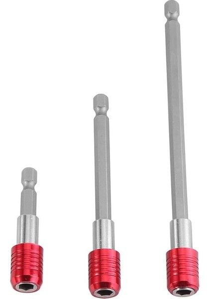 Sağlık Dişli Tornavida Ucu Tutucu, 3 Adet 1/4 "altıgen Şaft Manyetik Matkap Uzatma Hızlı Çıkarma Tornavida Somun Matkap Tutucu, 1/4", 60/100/150MM (Kırmızı) indirimleri