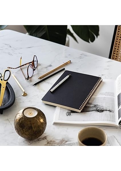 Siyah Kraft Karton Kapak 70 Yaprak 110 Gram Düz Çizgisiz Not Defteri indirimleri