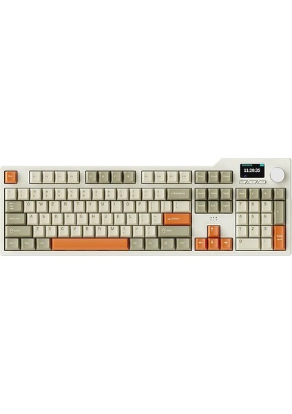 Ajazz AK35I V3 Kablosuz Mekanik Oyuncu Klavyesi-Gasket Gövde Yapısı Dinamik Rgb-Tft Ekranlı Bej/avakado Switch
