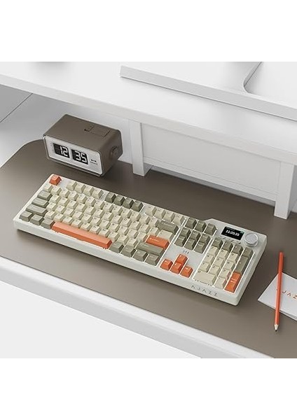 Ajazz AK35I V3 Kablosuz Mekanik Oyuncu Klavyesi-Gasket Gövde Yapısı Dinamik Rgb-Tft Ekranlı Bej/avakado Switch fiyatları