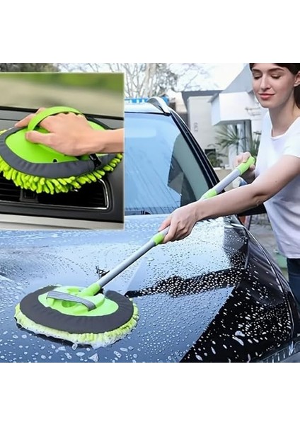 3'lü Oto Dış Temizlik Seti - Teleskopik Araba Yıkama Fırçası - 40X60CM Mikrofiber Yıkama Kurulama Bezi - Oto Yıkama Süngeri Büyük fiyatları