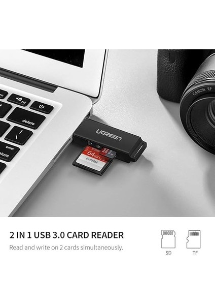 USB 3.0 Sd ve Micro Sd Kart Okuyucu, Siyah fiyatları