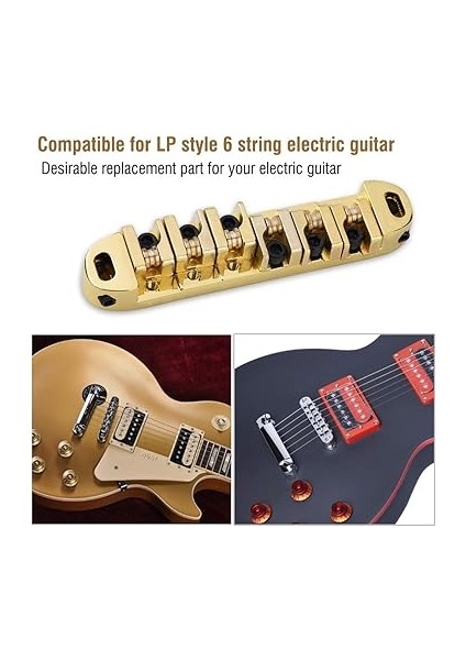 Köprüsü, Gitar Silindir Köprüsü Silindir Eyer Köprüsü 1 Takım Alaşım Gitar Eyer Köprüsü Elektro Gitar Parçaları Tarzı 6-String Elektro Gitar (Gold) indirimleri