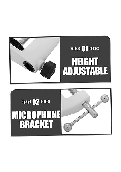 Masaüstü Mikrofon Standı Masa Için Telefon Montajı Ağır Hizmet Tipi Bom Kolu Kelepçesi Ayarlanabilir Masa Klipsi Metal Mikrofon Kol Tutucusu Havai Telefon Tutacağı Alüminyum Beyaz modelleri