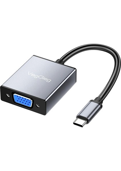 Type-C To VGA 1080P 60Hz Çevirici Dönüştürücü Kablo Adaptör