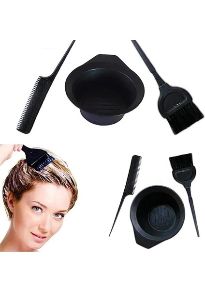 Boyama Seti 3 Parça Boya Fırçası + Krepe Tarağı Kabı