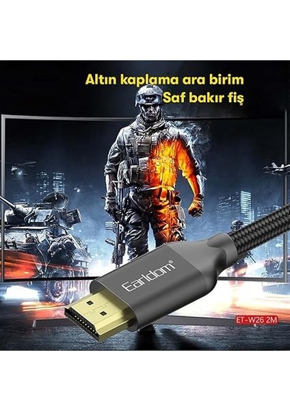 Ultra Hd Altın Uçlu Hasır HDMI Kablo, 5 Metre fırsatları