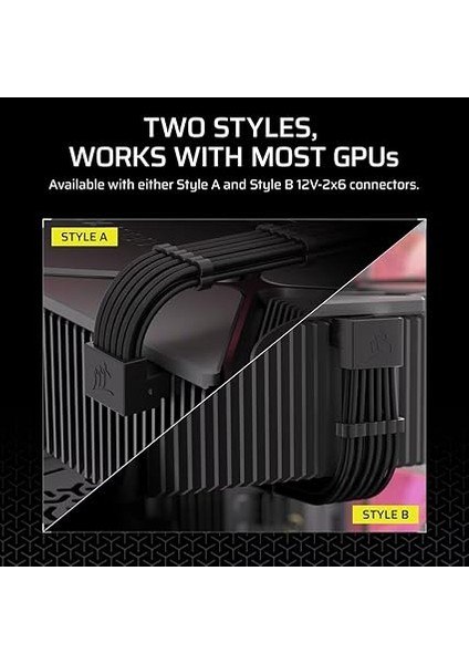 Tip 4 Psu 90° 12V-2X6 Gpu Güç Kablosu – Nvıdıa Geforce Rtx Grafik Kartları Için, Kolay Bağlantı, Ultra Esnek, Termal Koruma – Stil A modelleri