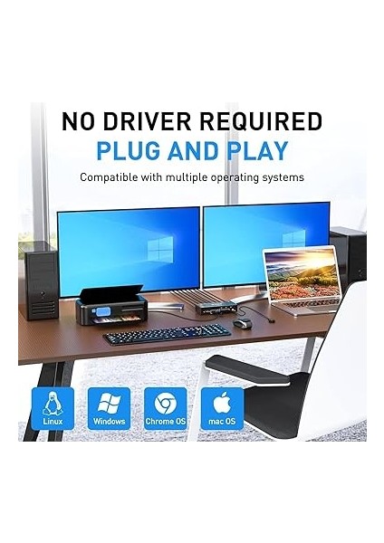 Usb3.0 Dpkvm Switch 2 Monitör 3 Pc Çözünürlük 8K@30Hz 4K@144Hz 3 Pc Çift Monitör Arayüzü Dp Kablolu Usb3.0 Kvm Switch*2 KC-KVM302DP fırsatları