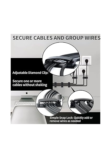 Kablo Klipsleri 4'lü Set, Kendinden Yapışkanlı Kablo Düzenleyici Tutucu, Masa Altı Duvar Yatak Başlığı Için Kablo Sabitleyici, Pc Bilgisayar USB Şarj Ethernet Kablo Bağı, Ev Ofis Için fiyatları