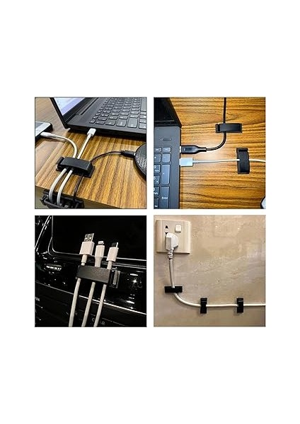 Kablo Klipsleri 4'lü Set, Kendinden Yapışkanlı Kablo Düzenleyici Tutucu, Masa Altı Duvar Yatak Başlığı Için Kablo Sabitleyici, Pc Bilgisayar USB Şarj Ethernet Kablo Bağı, Ev Ofis Için modelleri