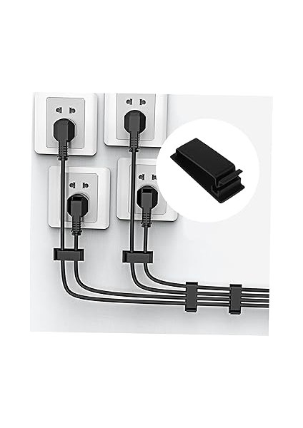 Kablo Klipsleri 4'lü Set, Kendinden Yapışkanlı Kablo Düzenleyici Tutucu, Masa Altı Duvar Yatak Başlığı Için Kablo Sabitleyici, Pc Bilgisayar USB Şarj Ethernet Kablo Bağı, Ev Ofis Için fırsatları