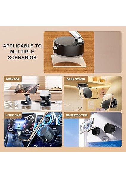 Kilitli Araç Içi Telefon Tutucu Manyetik Mıknatıslı iPhone Ile Uyumlu Ister Evde Ister Arabada Ister Mutfakta Kullanın Çıkarılan Tekrar Takılan Vakum Kilitli Yeni Nesil Tutucu (Beyaz) fiyatları