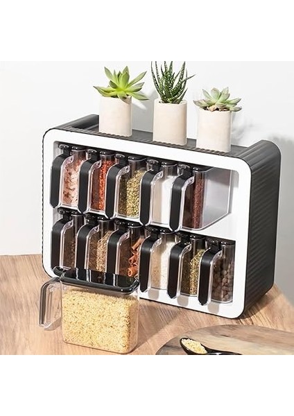 Baharatlık Takımı, Kaşıklı Kapaklı ve Kendinden Yapışkanlı (Siyah-Beyaz) fiyatları