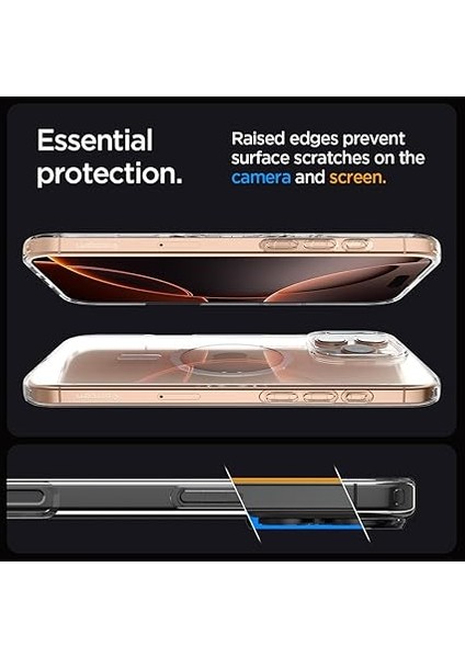 iPhone 16 Pro Max ile Uyumlu Ince Magsafe Kılıf Liquid Crystal Sararma Karşıtı Duraclear Hava Kanalı Teknolojisi Askeri Sınıf Koruma Magfit Crystal Clear Şeffaf Kapak - ACS08387 indirimleri