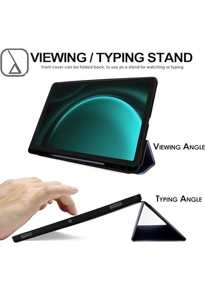 Samsung Galaxy Tab S9 Fe 10,9 Inç (SM-X510/X516) Için Akıllı Kılıf Pu Deri Ince Akıllı Kılıf Standı Koruyucu Kapak [otomatik Uyanma/uyku] Yumuşak Tpu ve S-Kalem Tutucu - Mavi modelleri