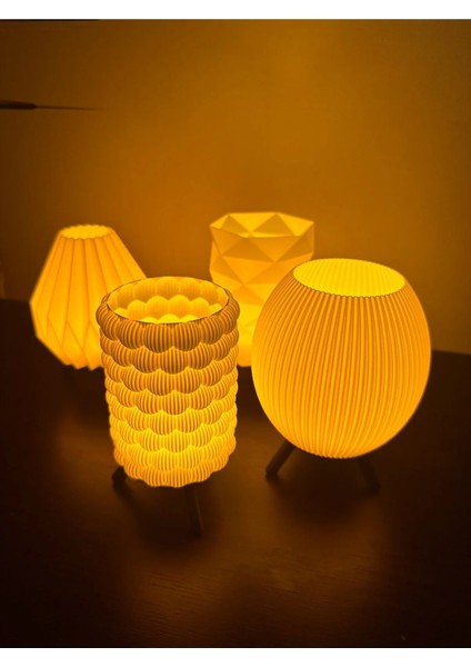 LED Işıklı Masa Lambası, Gece Lambası,dekor, Süs Yapay Mum 13CM modelleri