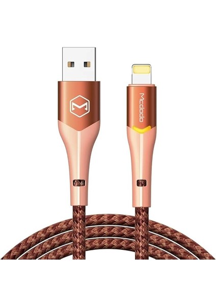 Mc Dodo Işıklı Lightnıng Data-Şarj Kablosu 1.8m Turuncu