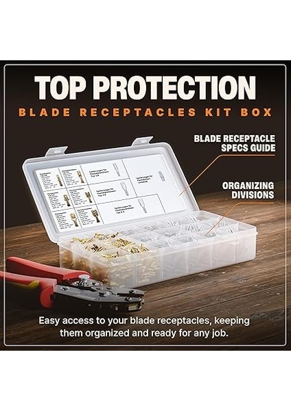 Elektrik Konnektörleri Seti 300 Parça - 2,8 mm I 4,8 mm I 6,3 mm - Saklama Kutusu - Izoleli Konnektörler - Erkek-Dişi Terminaller - Sıkma Terminalleri indirimleri