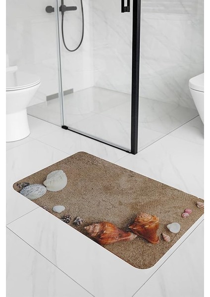 3D Desenli Iç Dış Mekan Kullanıma Uygun Kaymaz Su Emici Üç Katmanlı Abdest Paspası Banyo Paspası (Deniz Kabuğu) fiyatları