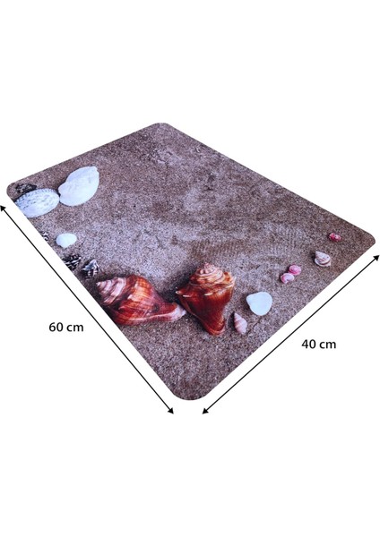 3D Desenli Iç Dış Mekan Kullanıma Uygun Kaymaz Su Emici Üç Katmanlı Abdest Paspası Banyo Paspası (Deniz Kabuğu) modelleri