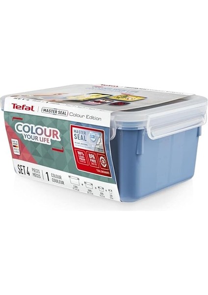Masterseal Color 4'lü Saklama Kabı - Mavi fiyatları