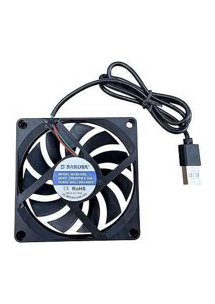 USB Fan 2 Adet Laptop, Tablet, Modem, Tv Box Soğutucu Dubal Ball Bearing (Çift Rulmanlı) Sessiz 3000 Rpm
