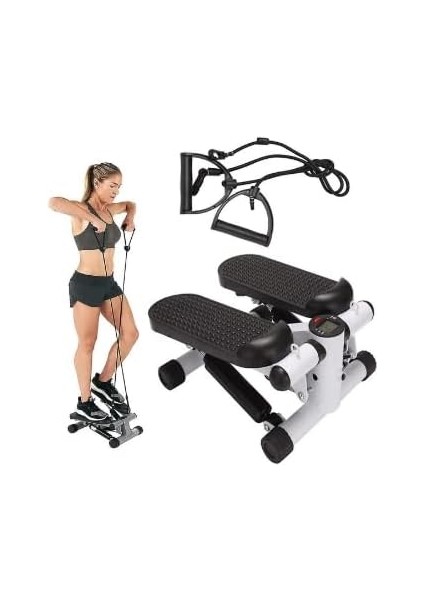 Ipli Fitness Stepper Egzersiz Aleti Total Body Twister Crosstep Step Siyah