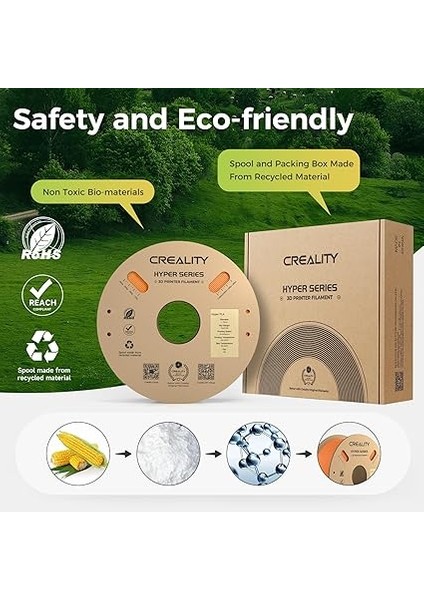 Resmi 3D Yazıcı Filamenti, Hyper Pla Filament, Creality Yüksek Hızlı Baskı Için, Uzun Ömürlü ve Dayanıklı, Düz, Taşma Performansı, Ölçü Hassasiyeti +/- 0,03 Mm, 1 Kg/makara, fiyatları