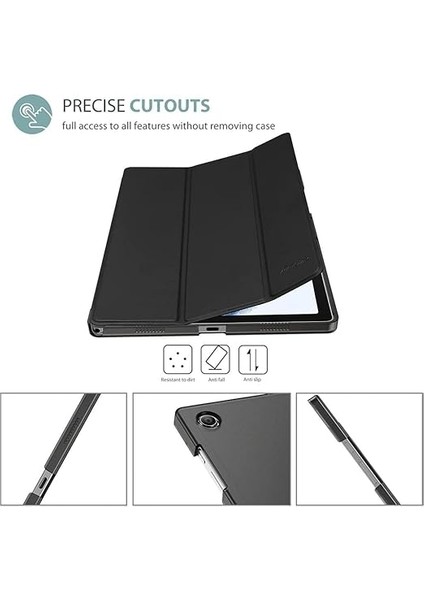 Galaxy Tab A8 10.5 SM-X200 X205 X207 ile Uyumlu Kılıf New Pu Deri Smart Standlı Case Siyah fırsatları