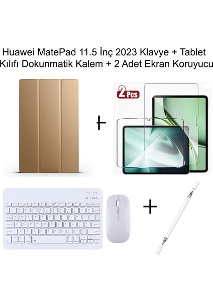 Yesnıce Huawei Matepad 11.5 Inç 2023 Uyumlu Standlı Kılıf ve Dokunmatik Kalem ve Klavye ve Mouse