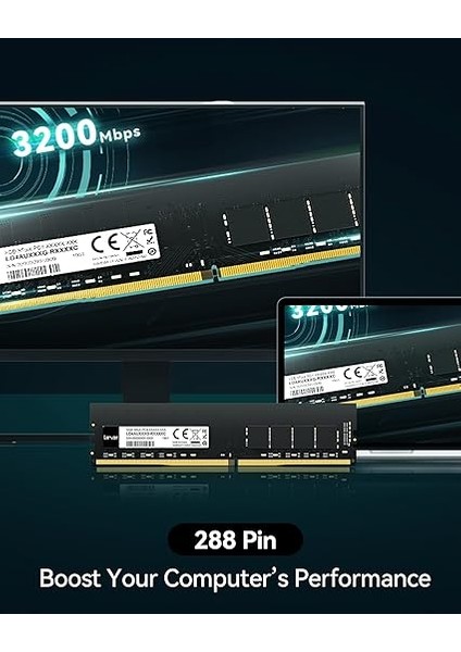 Udımm 16GB Ddr4 Ram, 3200 Mhz, 288-PIN Ddr4 U-Dımm Masaüstü Bellek, Yüksek Performanslı Bilgisayar Belleği, Pc Dram Modül YÜKSELTMESI(LD4AU016G-B3200ASST) modelleri