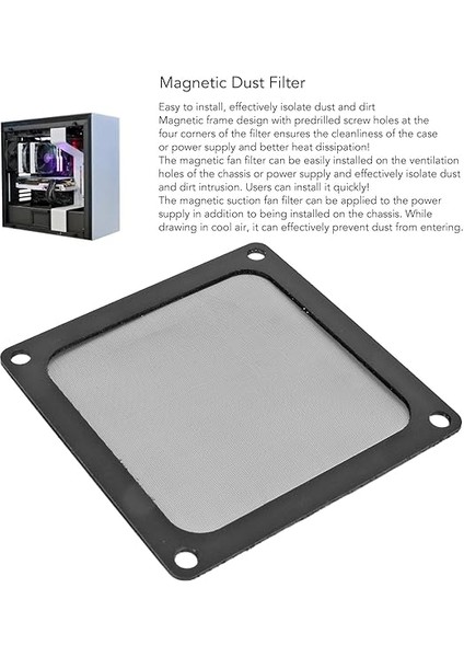 5 Adet Pc Bilgisayar Kasası Soğutucu Fan Toz Filtresi Manyetik Çerçeve Toz Geçirmez Pc Fan Toz Filtresi Örgü Siyah 80MM fiyatları