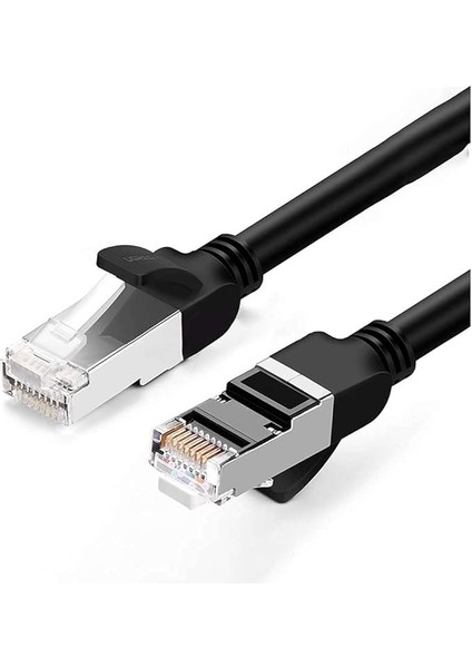 Cat6 Saf Bakır Metal Konnektör Ethernet Kablosu Siyah 5 Metre